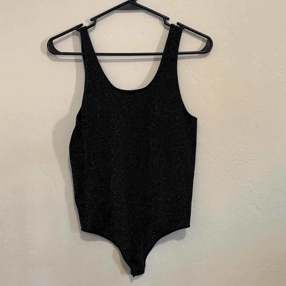 Sofia by Sofia Vergara Shimmering Black Bodysuit